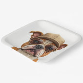 Bulldog mit einer Cap und Sonnenbrille Pappteller (Gewinkelt)