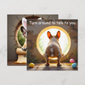 Bulldog - mit Familienname Feiertagskarte (Vorne/Hinten)