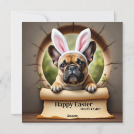 Bulldog - mit Familienname Feiertagskarte