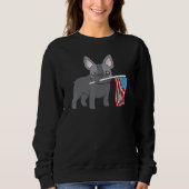 Bulldog mit Flag Amerikanische Unabhängigkeitstag Sweatshirt (Vorderseite)