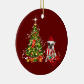 Bulldog mit Hat Scanner Weihnachten Keramik Ornament (Rechts)