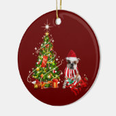 Bulldog mit Hat Scanner Weihnachten Keramik Ornament (Links)