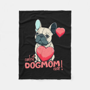 Bulldog mit Heartballon - Coolste Dogama aller Zei Fleecedecke