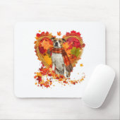Bulldog mit Herbst-Blättern Mousepad (Mit Mouse)