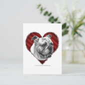 Bulldog mit Herz Postkarte (Stehend Vorderseite)
