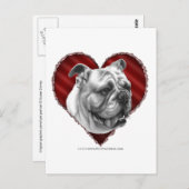 Bulldog mit Herz Postkarte (Vorne/Hinten)