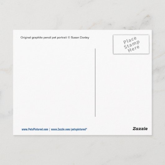 Bulldog mit Herz Postkarte (Rückseite)