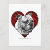 Bulldog mit Herz Postkarte (Vorderseite)