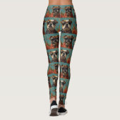 Bulldog mit Herz-Rose Valentinstag Leggings (Rückseite)