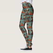 Bulldog mit Herz-Rose Valentinstag Leggings (Links)