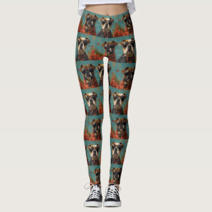 Bulldog mit Herz Rosen Valentinstag Leggings