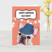 Bulldog mit kariertem, britischem Spaß Karte (Gelbe Blume)