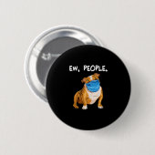 Bulldog mit Maske Button (Vorne & Hinten)