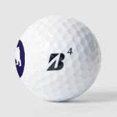 Bulldog Mit Monogramm Blue Navy Custom Golf Golfball (Logo)