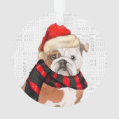 Bulldog mit Name und Foto Weihnachten Ornament (Rückseite)