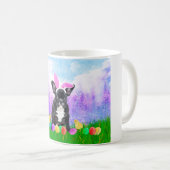 Bulldog mit Ostereiern Bunny Chicks Kaffeetasse (VorderseiteRechts)