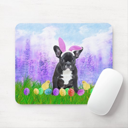 Bulldog mit Ostereiern Bunny Chicks Mousepad (Mit Mouse)