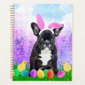 Bulldog mit Ostereiern Bunny Chicks Planer (Vorderseite)