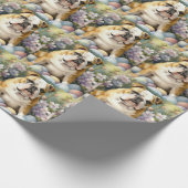 Bulldog mit Ostereiern Urlaub Geschenkpapier (Ecke)