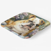 Bulldog mit Ostereiern Urlaub Pappteller (Gewinkelt)