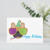 Bulldog mit Party und Sonnenbrille (Stehend Vorderseite)