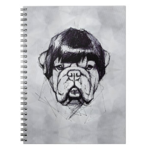 Bulldog mit Perücke (Stil 3) Fine Art Notizblock