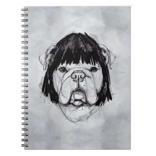 Bulldog mit Perücke (Stil 6) Fine Art Notizblock