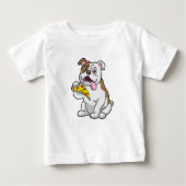 Bulldog mit Pizza-Stück Baby T-shirt (Vorderseite)