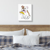 Bulldog mit Pizza-Stück Leinwanddruck (Insitu (Schlafzimmer))
