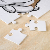 Bulldog mit Pizza-Stück Puzzle (Seite)