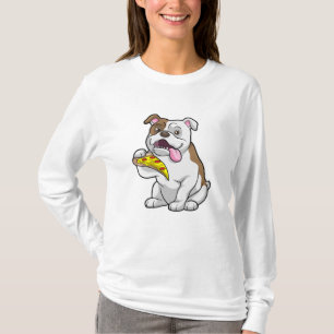Bulldog mit Pizza-Stück T-Shirt