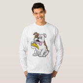 Bulldog mit Pizza-Stück T-Shirt (Vorne ganz)