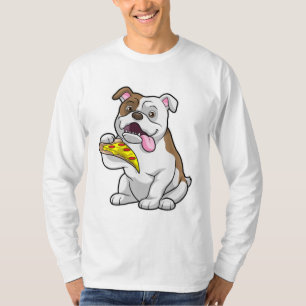 Bulldog mit Pizza-Stück T-Shirt