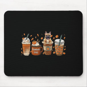 Bulldog mit Pumpkin Gewürz Latte Fall Kaffee Autum Mousepad
