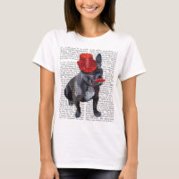Bulldog mit Red Top Hat und Mustache