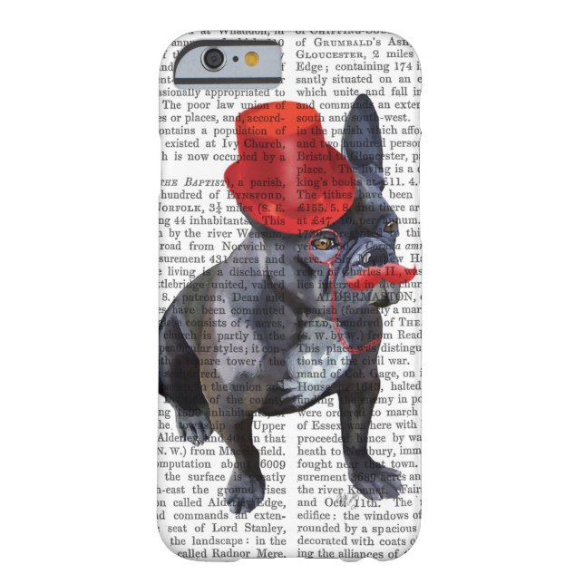 Bulldog mit Red Top Hat und Mustache Case-Mate iPhone Hülle (Rückseite)