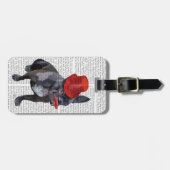 Bulldog mit Red Top Hat und Mustache Gepäckanhänger (Vorderseite horizontal)