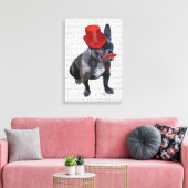 Bulldog mit Red Top Hat und Mustache Leinwanddruck (Insitu (Wohnzimmer))