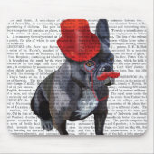 Bulldog mit Red Top Hat und Mustache Mousepad (Vorne)