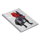 Bulldog mit Red Top Hat und Mustache Notizblock (Rechte Seite)