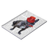 Bulldog mit Red Top Hat und Mustache Notizblock (Linke Seite)
