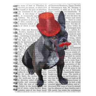 Bulldog mit Red Top Hat und Mustache Notizblock