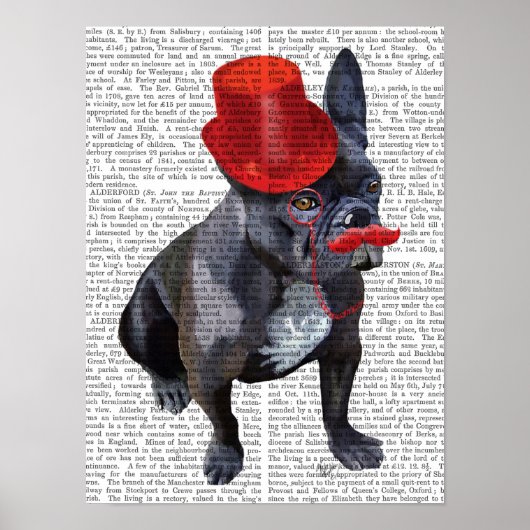 Bulldog mit Red Top Hat und Mustache Poster (Vorne)