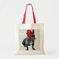 Bulldog mit Red Top Hat und Mustache
