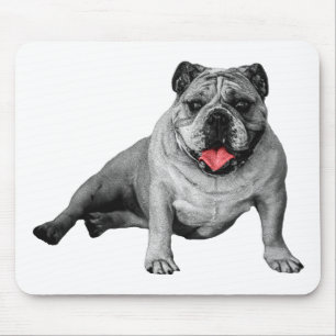 Bulldog mit rotem Charme Mousepad