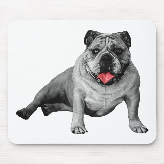 Bulldog mit rotem Charme Mousepad (Vorne)
