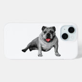 Bulldog mit rotem Flair Case (Rückseite (Horizontal))