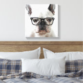 Bulldog mit schwarzer Brille Leinwanddruck (Insitu (Schlafzimmer))