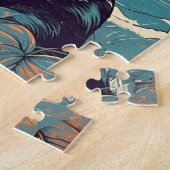 Bulldog mit Sonnenbrille an einem tropischen Stran Puzzle (Seite)