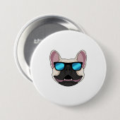 Bulldog mit Sonnenbrille Button (Vorne & Hinten)